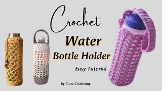 How To Crochet A Water Bottle Holder  Crochet an Easy Water Bottle Holder Tutorial [upl. by Elcin]