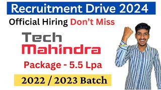 Tech Mahindra Off Campus Drive 2024  Exam Pattern Freshers Hiring  Tech Mahindra Recruitment 2024 [upl. by Akilaz]