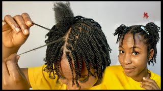 How to twist your own natural hair  Mini twists on short natural hair [upl. by Kubiak]