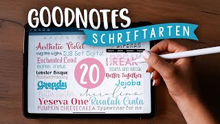 Die 20 SCHÖNSTEN SCHRIFTARTEN für Goodnotes Lernblätter  JustSayEleanor  Tutorial [upl. by Wedurn]