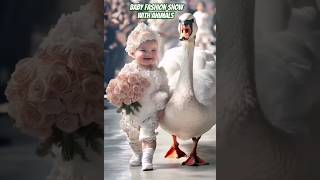 Cute baby fashion show animals🤣 short 👏👏 [upl. by Arrekahs504]