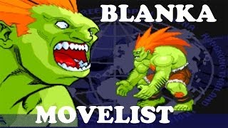 Street Fighter Alpha 3  Blanka Move List [upl. by Qidas]