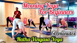 60 Minutes Morning Yoga For Beginners Full Class At Home morningyoga yogasouvik [upl. by Ruomyes]