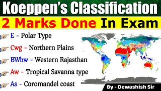 Koppen’s Climatic Classification  Geography  Koeppens Scheme  Climatic Regions of India [upl. by Llerroj]