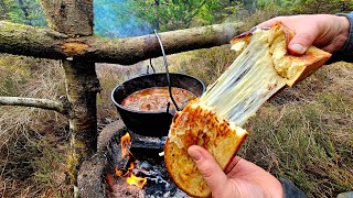 The Best BEEF STEW with Baked Bread in the Forest  Relaxing Cooking with ASMR [upl. by Ewell]