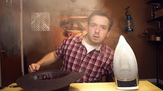 Shaping A Fedora Hat With A Clothing Iron [upl. by Tillion]