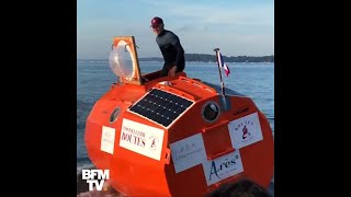 Un Français tente de traverser l’Atlantique à bord dun tonneau [upl. by Iroj938]