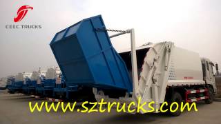 DongFeng 12CBM garbage compactor truck with swing arm system for hot sale [upl. by Ateekal]