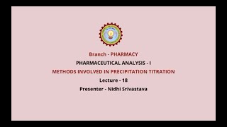 Pharmaceutical AnalysisI  Precipitation Titration amp Types of Precipitation AKTU Digital Education [upl. by Esej]