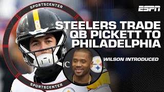 Kenny Pickett traded to Eagles Russell Wilson introduced to Steelers  SportsCenter [upl. by Iralam768]