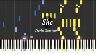 She  Charles Aznavour  Piano Tutorial [upl. by Vogel]