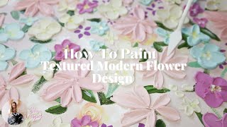 Palette Knife Modern Flower Textured PaintingTutorial [upl. by Olaznog]