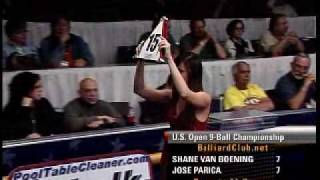 Pro Championship 9Ball Action Shane Van Boening vs Jose Parica GREAT ENDING [upl. by Ydnelg]