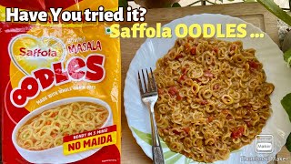 Saffola yummy masala OODLES Saffola Oodles review amp Cooking Demo Saffola Oodles funky Ring noodles [upl. by Aracahs856]