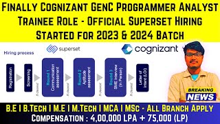 Finally Cognizant GenC Programmer Analyst Trainee Official Superset Hiring Started 2023 amp 2024 Batch [upl. by Karen239]