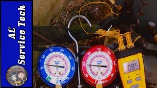 Check the Air Conditioner Refrigerant Charge Connect Measure Disconnect Procedure [upl. by Cumings419]