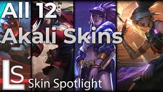 ALL AKALI SKINS  Skin Spotlight  League of Legends  Including True Damage Akali [upl. by Nagah212]