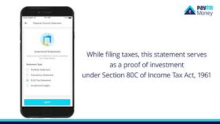 How to Generate a Tax Statement on the Paytm Money App [upl. by Leinto]