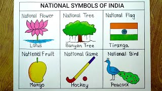 National symbols of India drawing How to draw National symbols of India for beginners [upl. by Curry]