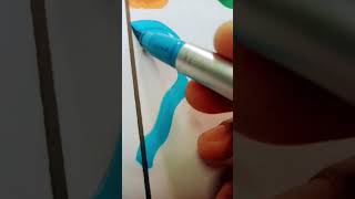 easy bookmark drawing with colour brush pen satisfying short [upl. by Dugald]