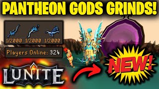 NEW PANTHEON GODS BOSS 150 KILLS COMPLETED ROAD TO MEDIUM 250 PLAYERS ONLINE  LUNITE RSPS [upl. by Ahsilat]