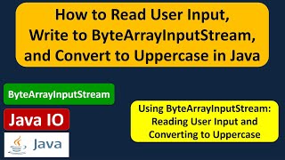 How to Read User Input Write to ByteArrayInputStream and Convert to Uppercase in Java [upl. by Naujud725]