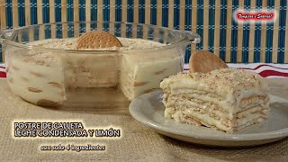 FACIL Y RIQUISIMO POSTRE DE GALLETA CON LECHE CONDENSADA Y LIMÓN SIN HUEVO y sin cocinar nada [upl. by Siddra]