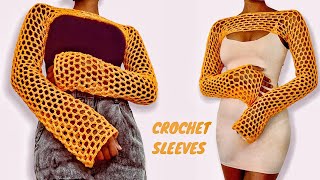 easy fishnet sleevesshrug  crochet tutorial ZxCrochets [upl. by Yelime]