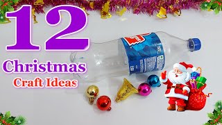 12 Low Cost Christmas Decoration ideas Made From Plastic Bottle  DIY Christmas craft idea🎄250 [upl. by Nitaf]