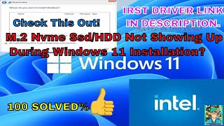 How To Fix M2 Nvme SsdHDD Not Showing Up While Installing Windows 11 On Dell Hp Lenovo IRST [upl. by Cyrilla]