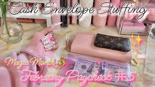 CASH ENVELOPE STUFFING FEBRUARY PAYCHECK 5  MAGIC MONTH  cashstuffing howtosavemoney [upl. by Pantia]