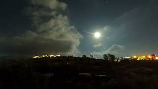 Moon over Mount Taygetus just above Frigano and sunrise [upl. by Sholes]