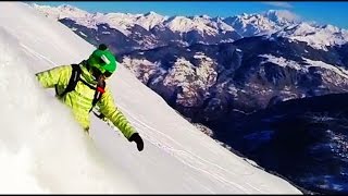 GoPro snowboarding Freeride les 3 vallees Val Thorens Meribel Courchevel [upl. by Skyla169]