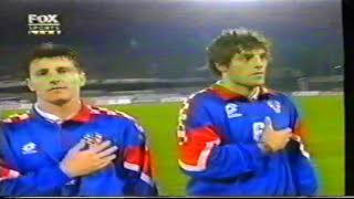 Croatian National Anthem 1996  Croatia vs Greece in Zagreb [upl. by Behrens]