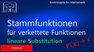 Stammfunktion bilden  verkettete Funktion  durch lineare Substitution  Aufleiten [upl. by Sarad]