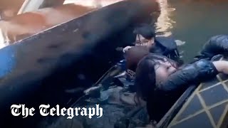 Venice tourists capsize gondola after taking selfie [upl. by Marion]