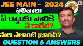 RESULTS వచ్చేసాయి  JEE MAIN  APRIL SESSION  RANK vs COLLEGE  SBR TALKS [upl. by Goldshlag]