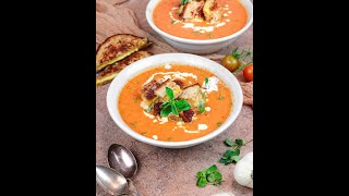 Easy Tomato Bisque Soup with Fresh Tomatoes easydinnerideas easyrecipes healthylunches [upl. by Strenta]