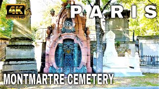 🇫🇷Paris City Walk【4K】Montmartre Cemetery  October 2021 Autumn [upl. by Amaleta435]