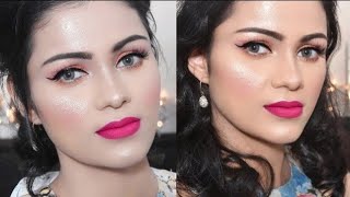 ऐसे करें ग्लोइंग मेकअप Spring Glowing Makeup amp Hairstyle For Thin Hair Tutorial In Hindi [upl. by Kcinomod587]