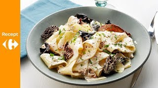 Pasta met boschampignons mascarpone en mosterd [upl. by Netsruk833]