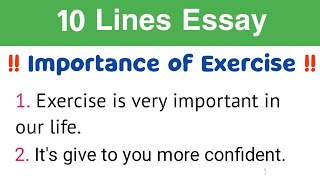 10 Lines Essay on Exercise  10 Lines on Importance of Exercise  Essay on Exercise in English [upl. by Radferd490]