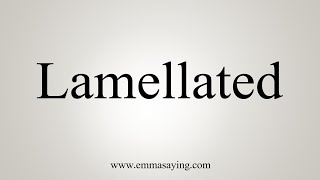 How To Say Lamellated [upl. by Craven227]