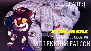 Star Wars 172 Scale Plastic Model Perfect Grade Millennium Falcon Part 1Speed Build [upl. by Anselmi]