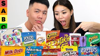 Australian Asians Trying AMERICAN Snacks [upl. by Neirbo]