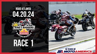 Mission King of the Baggers Race 1 at Road Atlanta 2024  FULL RACE  MotoAmerica [upl. by Krysta87]