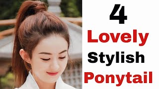 4 lovely ponytail  easy pony hairstyle for girls [upl. by Branden]