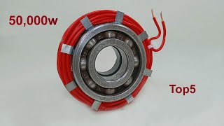 free energy generator 230v 50KV transformer idea top5 copper coil fan motor powerful electricity [upl. by Anhcar645]