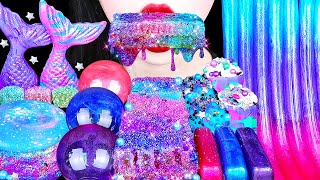 ASMR GALAXY FOODS 갤럭시 먹방 HONEYCOMB MERMAID TAILS JELLY NODDLES 벌꿀집 인어공주 요술 전구 먹는컵 EATING SOUNDS [upl. by Snave899]