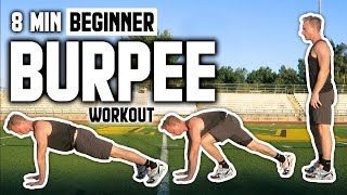 8 Minute Easy Burpee Workout FOLLOW ALONG FOR BEGINNERS  LiveLeanTV [upl. by Aloap]